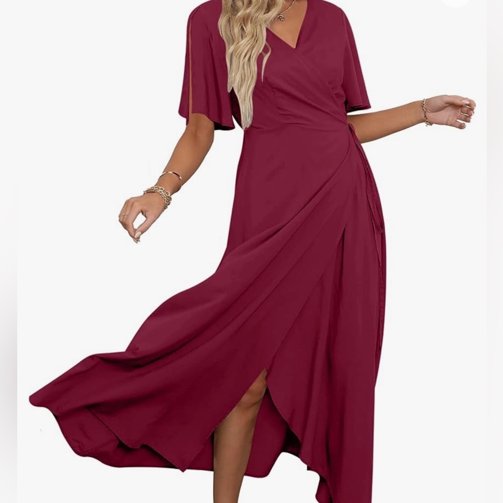 New burgundy midi/maxi dress